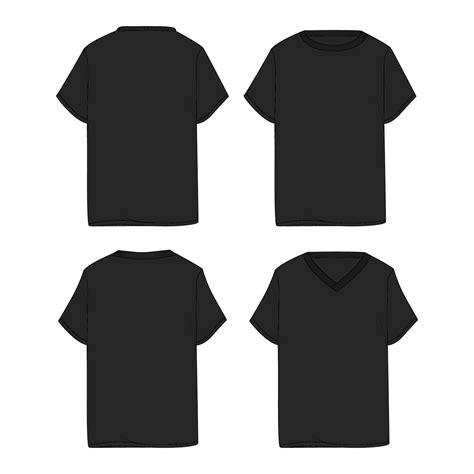 Black Outline T Shirt Mockup 21662076 Vector Art at Vecteezy