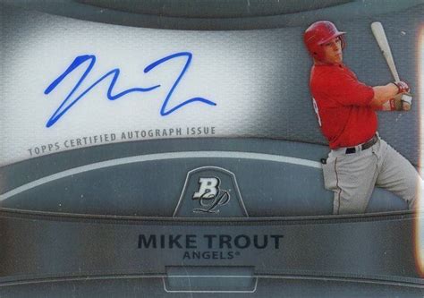 2010 Bowman Platinum Prospect Autograph Mike Trout Bpamt Baseball