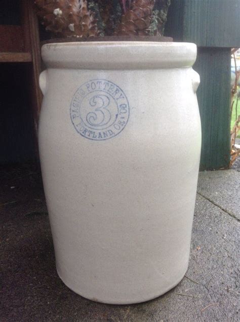 Vintage Stoneware Crock 3 Pacific Stoneware Co Portland