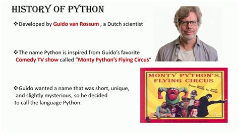 History Of Python Youtube