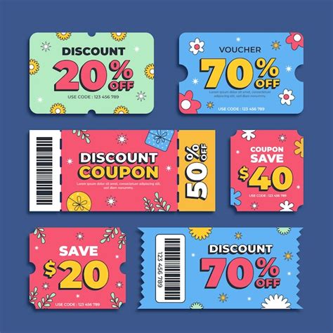 Free Vector Flat Design Discount Ticket Template