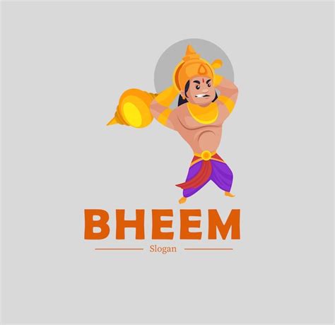 Plantilla De Logotipo De Mascota Vectorial Bheem Vector Premium