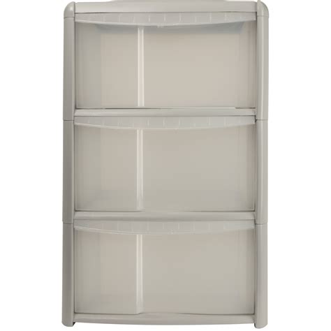 3 Drawer Grey Tower Storage Unit Wilko