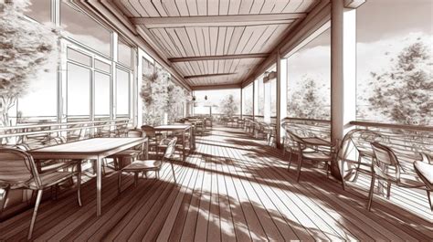 Terraced Terraces 3d Sketch Of A Restaurant S Summer Terrace