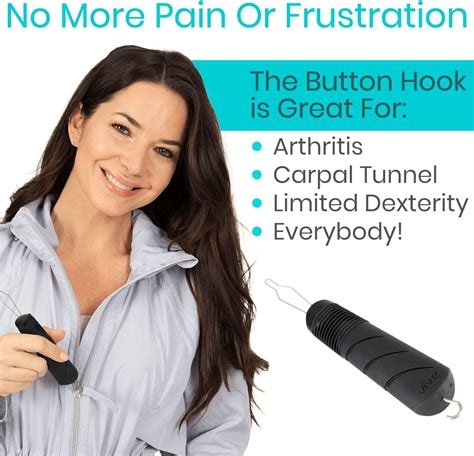 Vive Button Hook And Zipper Pull Helper Dressing Aid For Arthritis