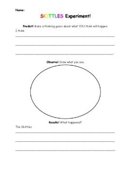 Skittles Experiment worksheet by Miss Tatlow | Teachers Pay Teachers