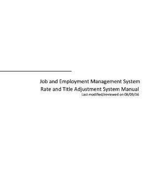 Fillable Online Ohr Wisc JEMS Rate And Title Adjustment Manual Rate