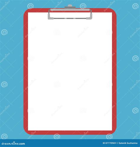 Red Clipboard White Paper Stock Vector Illustration Of Classic