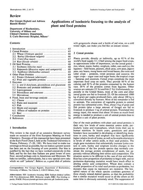 Applications of Isoelectric Focusing To | PDF | Gel Electrophoresis | Wheat