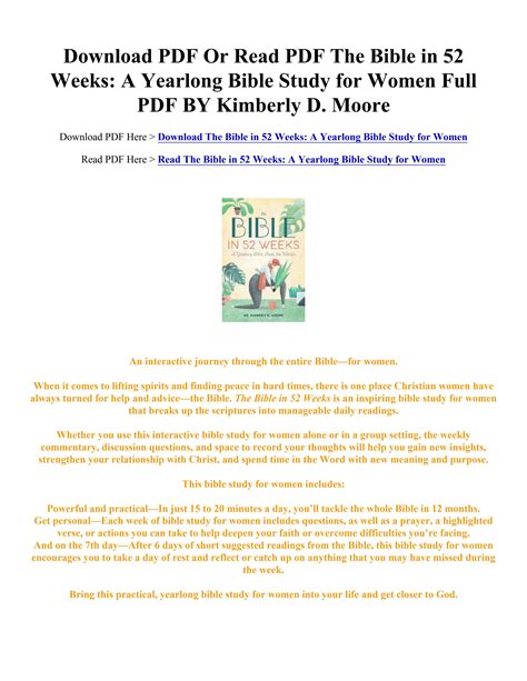 Pdf Download The Bible In 52 Weeks A Yearlong Bible Study For Women