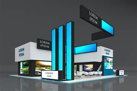 3d Booth Exhibition Stand Stall 16x16m Height 550 Cm 4 Side Open 3d