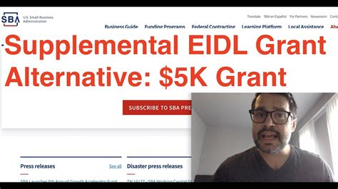 K Supplemental Eidl Grant Alternative Ends Today Youtube