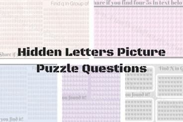 Hidden Letters Picture Puzzle Questions Index Page