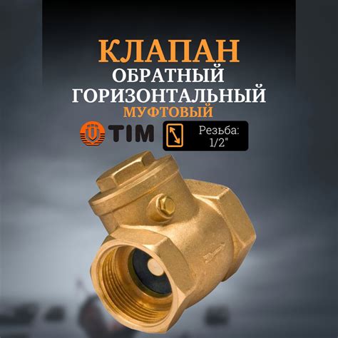 Клапан обратный горизонтальный муфтовый TIM 1/2" - купить в интернет ...