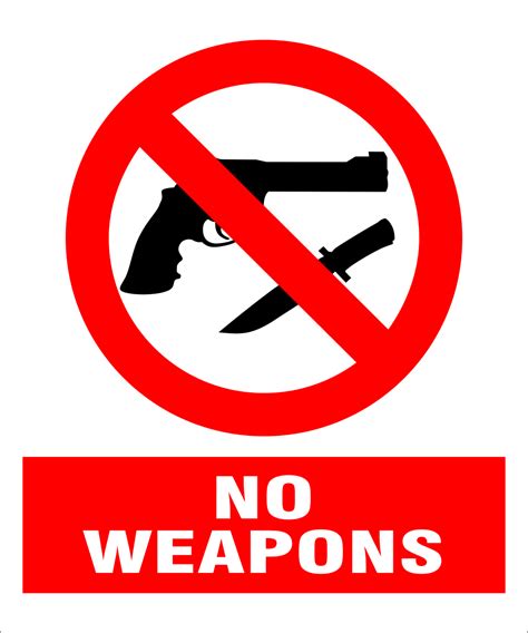 No Weapons Allowed Safety Sign Nwe01 Safety Sign Online