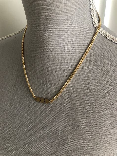 Gold Electroplated 17 5 Inch Necklace With Gold Electroplated Etsy