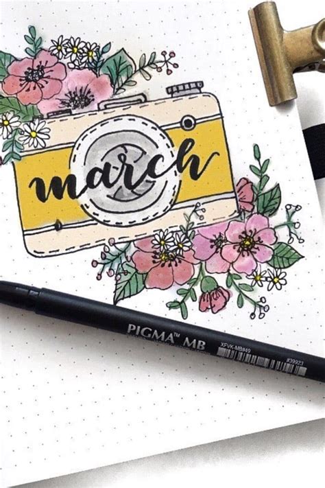 Bullet Journal Monthly Cover Ideas For March