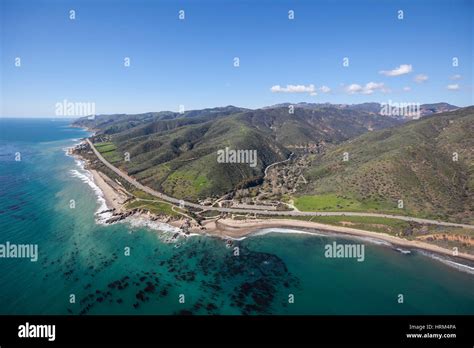 Aerial View Of Leo Carrillo State Park And Pacific Coast Highway In