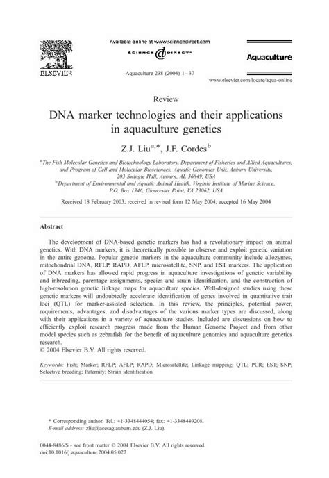 (PDF) DNA marker technologies and their applications in aquaculture genetics - DOKUMEN.TIPS