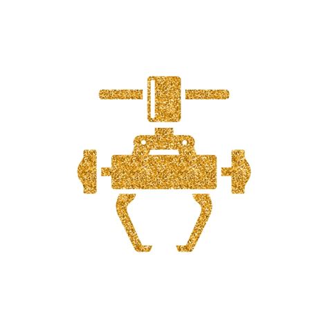 Fahrrad Werkzeug Symbol Goldglitter Textur Vektor Illustration