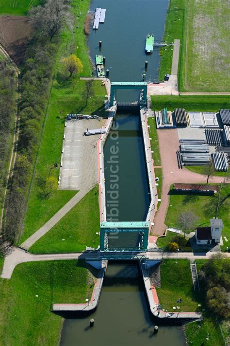 Luftaufnahme Rothenburg Schleusenanlagen Am Ufer Der Wasserstra E