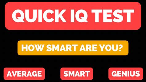 Quick Iq Test How Smart Are You Youtube