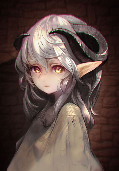 Anime Girl With Bull Horns