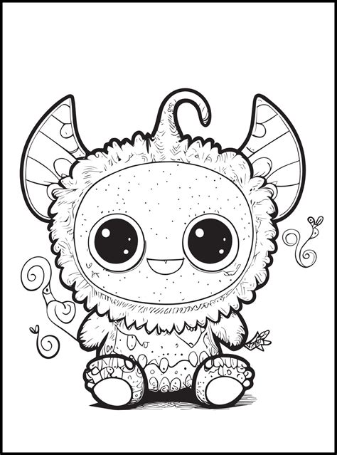 Monster Coloring Pages for Kids 17616315 Vector Art at Vecteezy