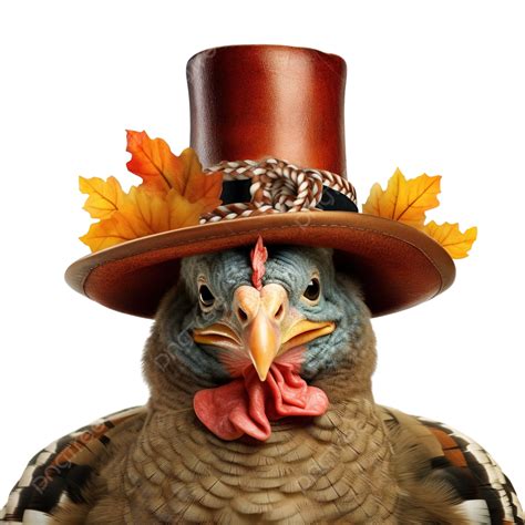 Thanksgiving Turkey Bird Wearing A Pilgrim Hat Under Happy Thanksgiving