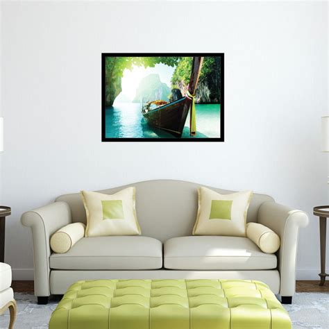 Quadro Decorativo Paisagem Barco Mar Moldura R Elo