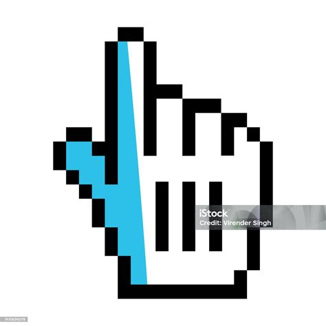 Pixel Hand Graphic With Cursor Click Icon Vector Illustration Stock