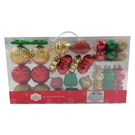 Set De Esferas Holiday Time Piezas Multicolor Walmart