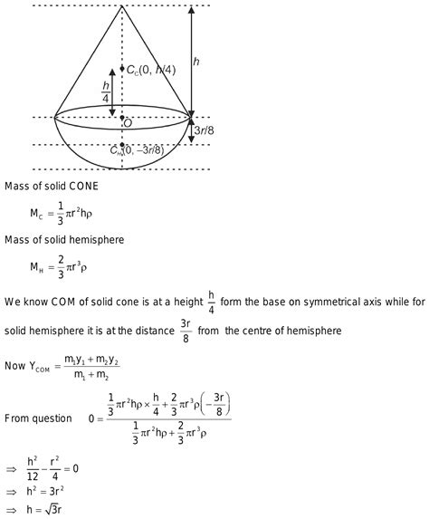 A Uniform Solid Hemisphere Of Radius R Is Joined To A Uniform Solid Right Circular Cone Of Base