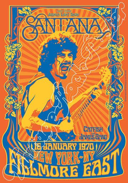 Carlos Santana Benvenuti Su Vintagerockposter In Psychedelic