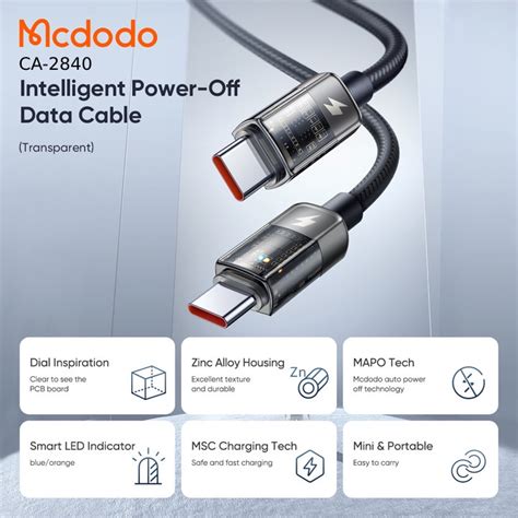 Jual MCDODO Kabel Data Type C To Type C PD FAST Charging Auto Off 100W