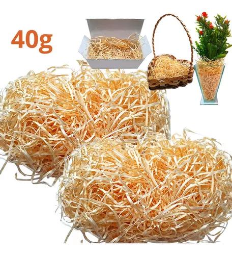 Palha Natural Para Decoração Enchimento Artesanatos 40g | Parcelamento ...
