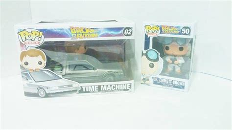 Funko POP! Back to the Future DeLorean Time Machine & Marty McFly & Doc ...