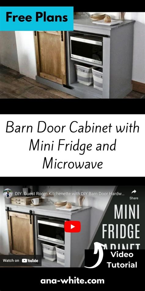 Barn Door Cabinet With Mini Fridge And Microwave Ana White