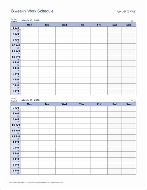 Weekly Staffing Schedule Template