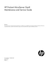 HP ProLiant MicroServer Gen8 Manual