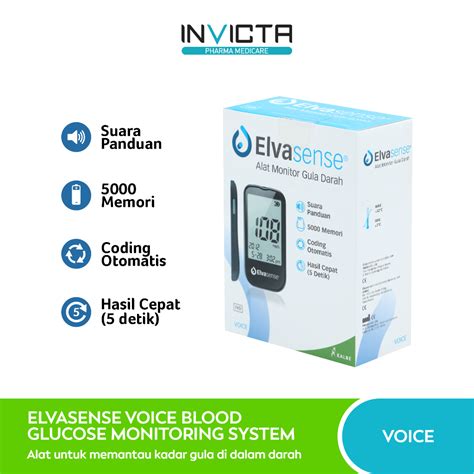 Jual Elvasense Voice Blood Glucose Monitoring System Alat Monitor Gula