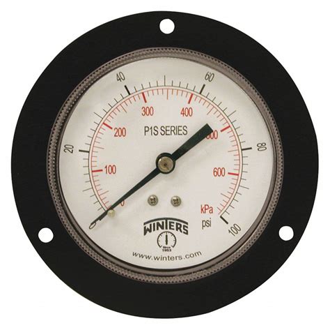 Winters 0 To 100 Psi 3 1 2 In Dial Panel Mount Pressure Gauge 491g20 P1s564 Grainger