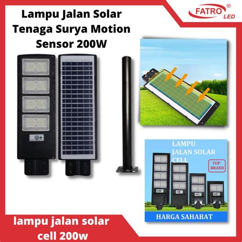 Jual Fatro Lampu Jalan Solar Tenaga Surya Motion Sensor W Lampu