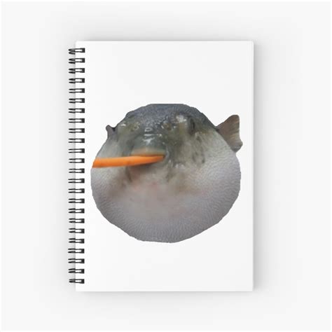 Pufferfish Eating Carrot Meme Spiral Notebook For Sale By