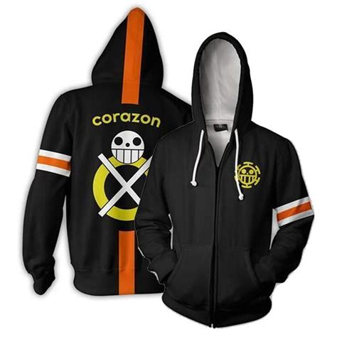 One Piece Merch Trafalgar Law Corazon Zip Hoodie Anm0608 ®one Piece