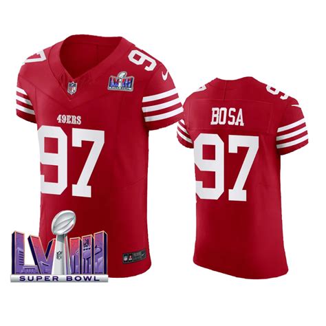 San Francisco 49ers Nick Bosa Super Bowl LVIII Scarlet Vapor Elite ...