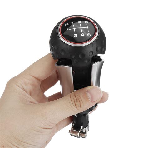 Auto Black Panel Red Circle 6 Speed Car Gear Shift Knob Lever For