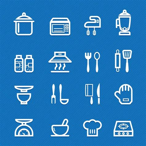 Kitchen Utencils Line Icons Stock Vector Image By ©prosymbols 188508082