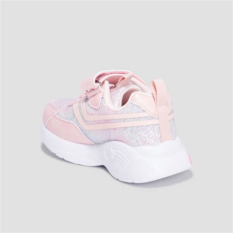 Baskets Running Lumineuses Paillettes Rose Fille La Halle