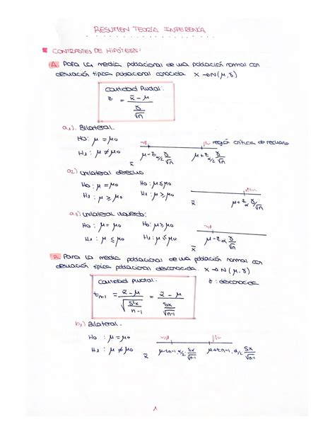 Contrastes De Hipotesis Inferencia Estadística E Introducción A La